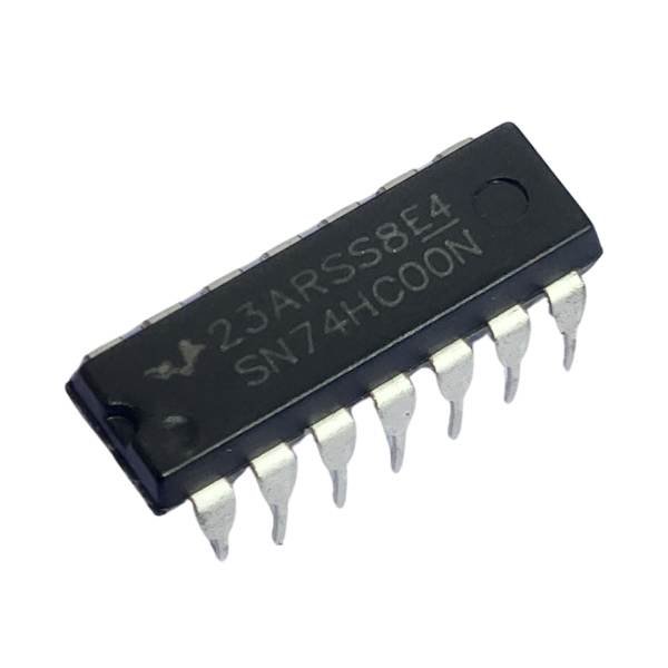 SN74HC00N Quad 2-Input NAND Gate IC in a DIP-14 package