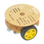 2WD Smart Mini Round Robot Car Chassis DIY Kit fully assembled showing circular chassis and motor placement