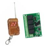 RF Wireless Relay Remote Control receiver board close up showing relay contacts and RF module
