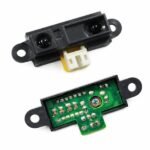 GP2Y0A41SK0F IR sensor showing three-wire connector cable and sensor body back view