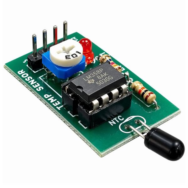 Flame and Heat Sensor Module front view showing infrared photodiode digital analog output pin header