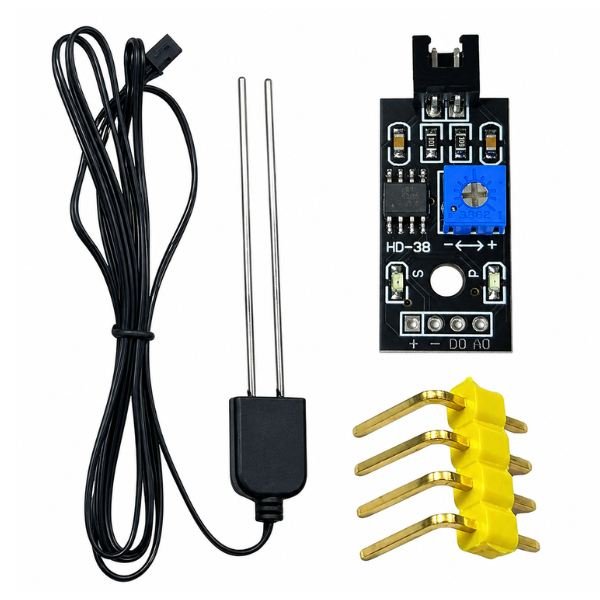 soil moisture detection sensor board back view showing potentiometer for digital threshold adjustment