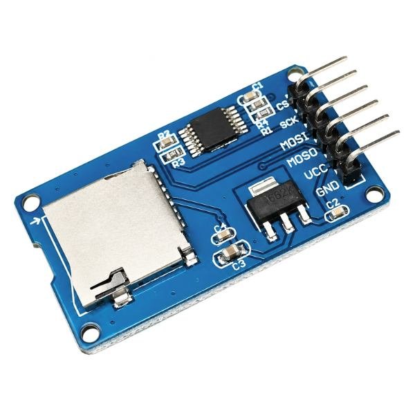 SD Card Reader Module SPI six pin header front view