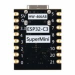 mini dev board showing esp32 c3 chip and side pins in compact microcontroller board design