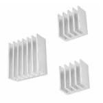 Raspberry Pi heatsink set 3 pieces CPU RAM USB silver aluminum view