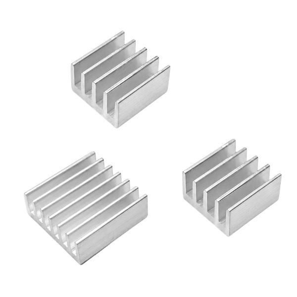 3 in 1 Aluminum Heatsink Cooling Set for Raspberry Pi front view