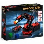 side view of assembled robotic arm showing base rotation and arm extension — STEM Educational Kit setup