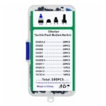 Tactile Push Button Switch Kit showing various button shapes and sizes for Arduino projects