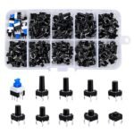 Tactile Push Button Switch Kit buttons highlighting different actuator styles for Arduino circuits