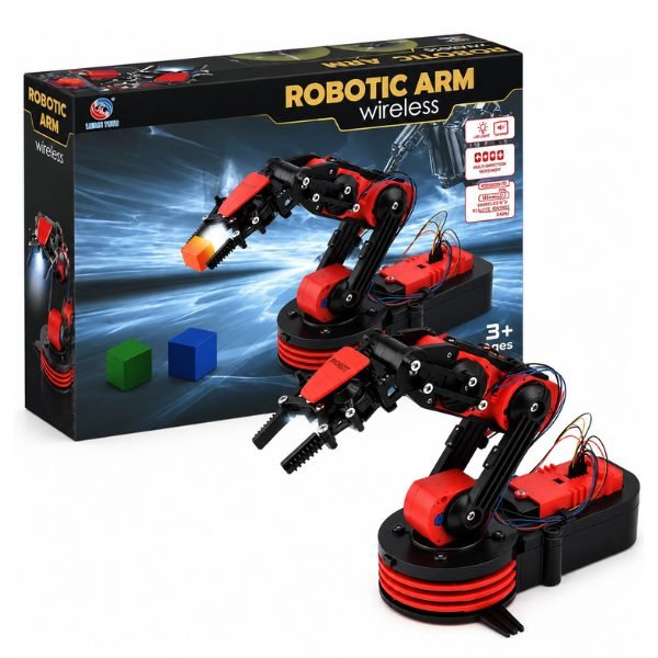 Wireless Robotic Arm Kit with multi-joint arm, gripper claw, and control unit