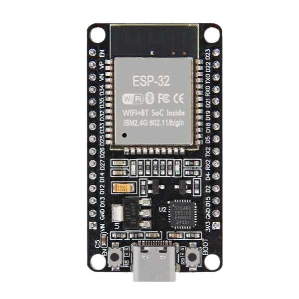 30-pin ESP-32 development board featuring CP2102 USB, Type-C interface