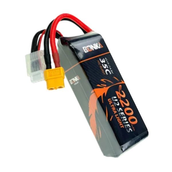 11.1V Bonka 2200mAh 35C 3S1P LiPo Battery U2 Series | 35C/70C Burst Ultra-Light