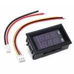 Digital LED DC Voltmeter Ammeter 100V 100A dual display front view