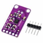 MAX9814 microphone amplifier module back view showing PCB traces MAX9814 IC and GAIN pin pads