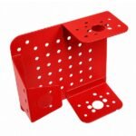 Chassis Arduino car compact desktop scale red close up view