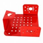 2wd robot car chassis 11.5x10.5cm red metal top view
