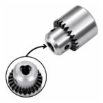 Drill chuck for DC motor RS-555 jaw capacity close up view