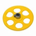 Plastic Spur Gear 55mm 85 Teeth Yellow DIY Robotics front view