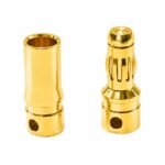 3.5mm Gold Bullet Plug Pair Motor ESC Brass front view
