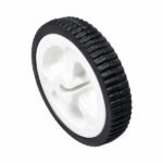 N20 motor wheel D-shaft white plastic black rubber top view