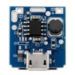 Power bank module USB output port and indicator LED close up