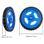 70mm x 8mm wheel narrow tyre profile close up view