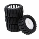 Car Wheel 44mm N20 DC Gear Motor Black White Rubber
