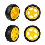 Dual Shaft DC BO Motor 65mm Yellow Wheels 2 Motor 4 Wheel