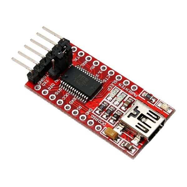FT232RL USB to TTL Serial Adapter Module Red front view