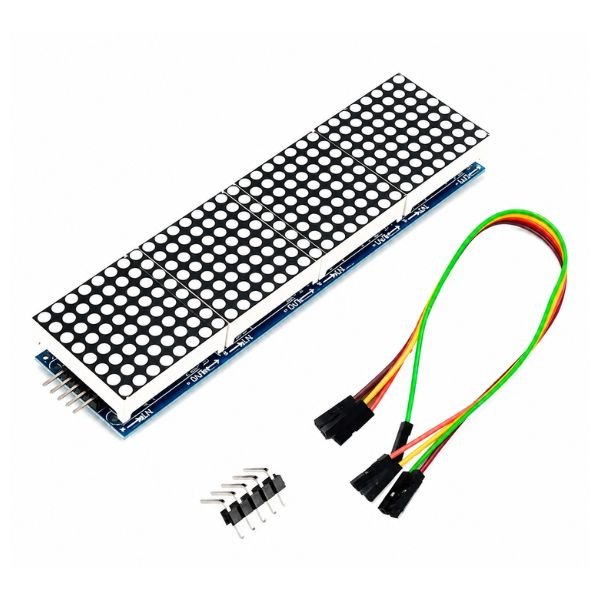 MAX7219 Dot Matrix 4x1 LED Display Module Red front view