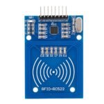 RFID reader module SPI pin header and antenna coil close up