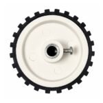 Robot Car Wheel 50mm 20mm DC Gear Motor Black White front view
