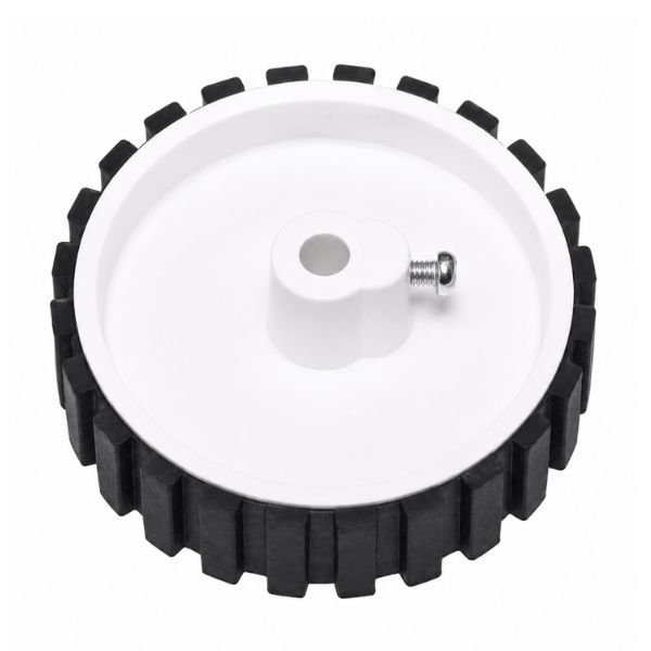 Robot Wheel 70mm x 20mm DC Gear Motor 6mm Bore front view