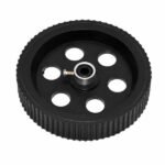 Robot Wheel 95mm x 20mm DC Gear Motor 6mm Bore Narrow front view