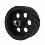 Robot Wheel 95mm x 40mm DC Gear Motor 6mm Bore Rubber Grip