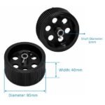 Robot Wheel 95mm x 40mm DC Gear Motor 6mm Bore Rubber Grip