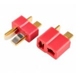 T Plug Deans Connector Pair LiPo Battery Black front view