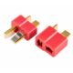 T Plug Deans Connector Pair LiPo Battery Black front view
