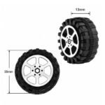 Car wheels 35mm black 13mm wide RC toy top view