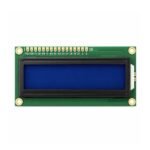 1602 LCD blue backlight white text 16x2 display top view