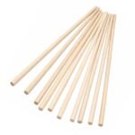 300mm x 5mm Plain Wood Dowels Craft Sticks pack of 10 front view