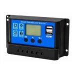 Solar charge controller LCD display live battery status close up
