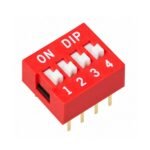 4 Way Slide Dip Switch – 2.54mm Pitch front view