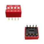 4 way slide actuators ON DIP 1234 label switch close up