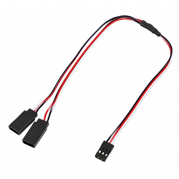 50cm-y-type-servo-extension-cable-jr-male-futaba-front-view.jpg 50cm Y-Type Servo Extension Cable JR male to 2 Futaba female connector view