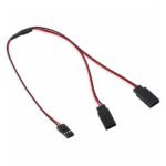 Y type servo extension cable JR male and Futaba female connectors side view