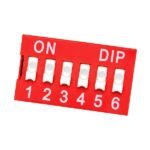 6 Way Slide DIP Switch 2.54mm pitch front view full detail