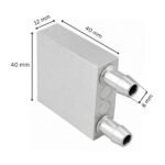 Aluminium Water Cooling Plate 40x40x12mm size ruler view