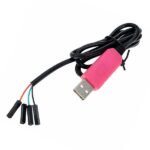 CP2102 cable colour-coded header pins Red Black White Green view