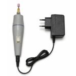 mini electric drill set 12V DC adapter and power cord side view